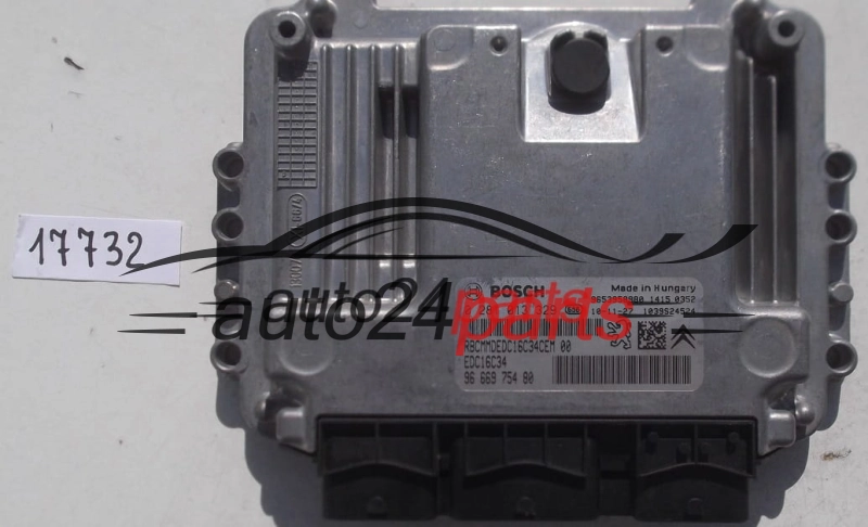 CALCULATEUR MOTEUR CITROEN PEUGEOT 1.6 HDI, BOSCH 0 281 013 329, 0281013329, 96 669 754 80, 9666975480, 9653958980, EDC16C34