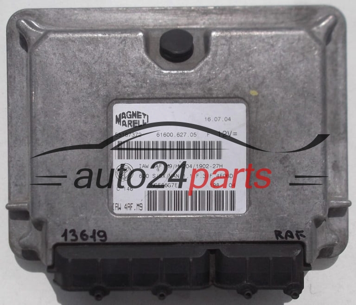 KOMPUTER STEROWNIK SILNIKA FIAT SEICENTO 1.1, 55187372, 61600.627.05, 6160062705, IAW 4AF.M9/HW204/1902-27H, IAW4AFM9HW204190227H, IAW 4AF.M9, IAW4AFM9 