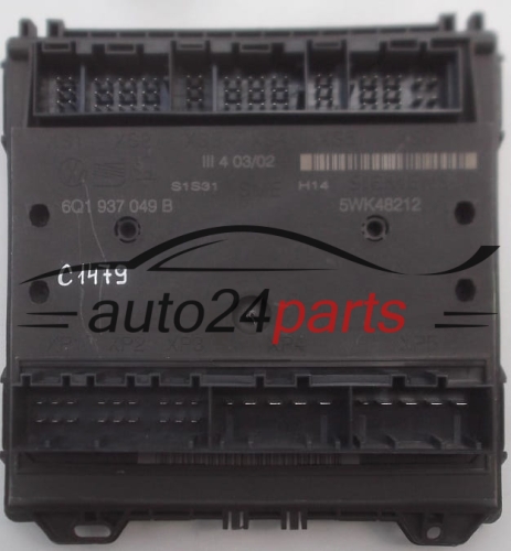 CENTRALKA MODUL STEROWNIK KOMFORTU 6Q1937049B, 6Q1 937 049 B, SIEMENS 5WK4 8212, 5WK48212 SEAT IBIZA SKODA FABIA VW POLO