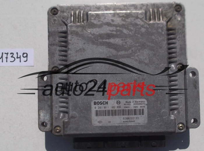 CALCULATEUR MOTEUR RENAULT LAGUNA 1.9 DCI BOSCH 0 281 011 102, 0281011102 8200222133, 8200153945, 1039S00273