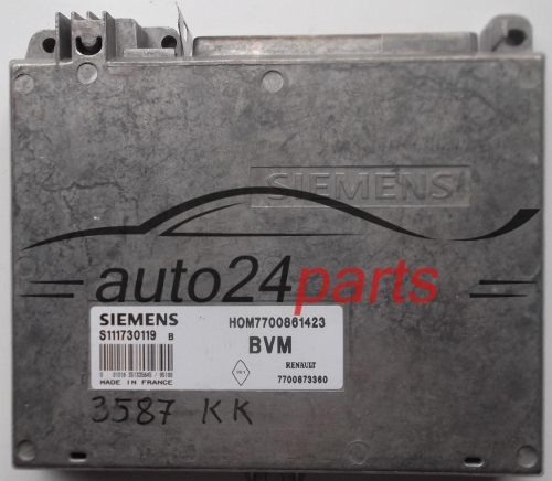 MOTORSTEUERGERÄT ECU STEUERGERÄT RENAULT CLIO 1.2 SIEMENS S111730119 B, 111730119, HOM7700861423, 7700861423, 7700873360