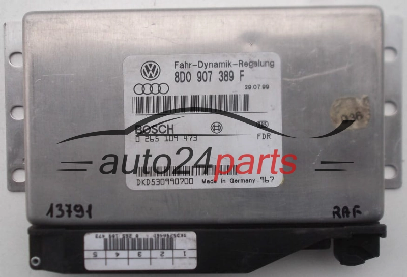 ECU CONTROLLER ABS ESP AUDI A6 S6 C5 BOSCH 0 265 109 473, 0265109473, 8D0 907 389 F, 8D0907389F