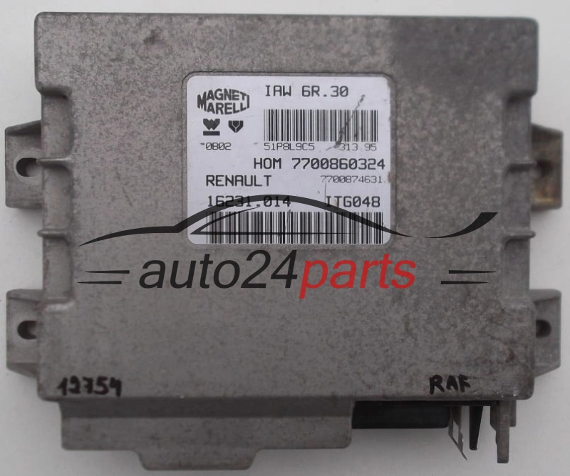 CENTRALINA DO MOTORE RENAULT TWINGO 1.2 MAGNETI MARELLI IAW 6R.30, IAW6R30, 7700860324, 7700874631, 16231.014, 16231014