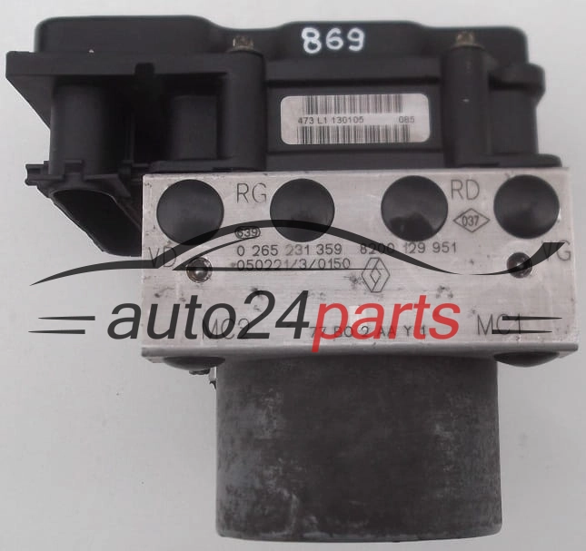 ABS POMPA I STEROWNIK RENAULT CLIO MODUS BOSCH 0265231359, 8200 129 951, 8200129951, 0 265 800 329, 0265800329 