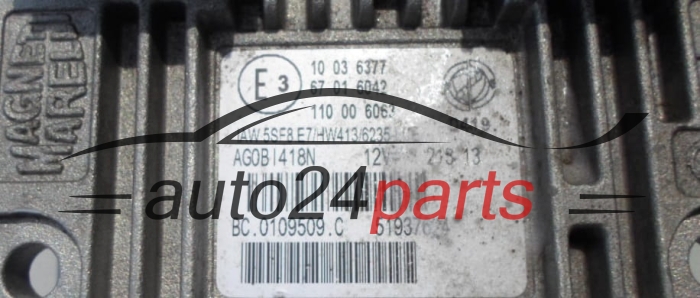 MOTORSTEUERGERÄT ECU STEUERGERAT FIAT PANDA 1.2 IAW 5SF8.E7, IAW5SF8E7, 51937624 