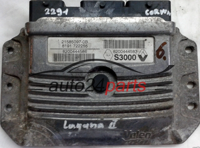 CALCULATEUR MOTEUR RENAULT LAGUNA 2.0 8200444583 8200444586 SAGEM S3000 21585097-0B, 215850970B 