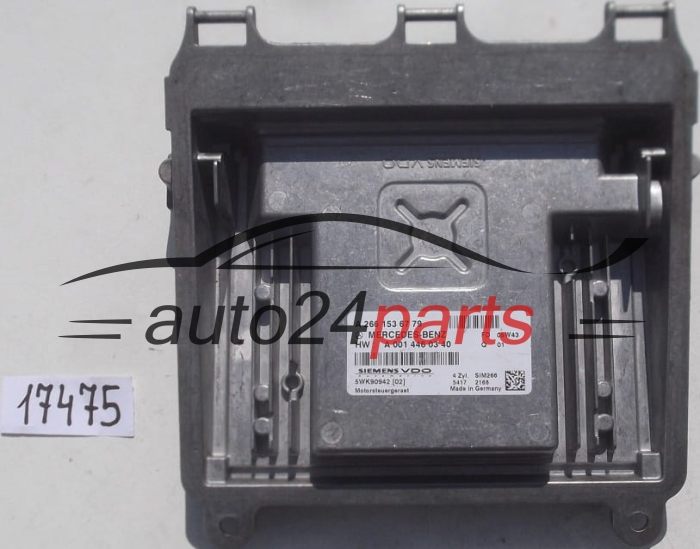 KOMPUTER STEROWNIK SILNIKA MERCEDES W169 A170 1.7 CDI SIEMENS VDO 5WK90942, A 266 153 67 79,  A 001 446 03 40