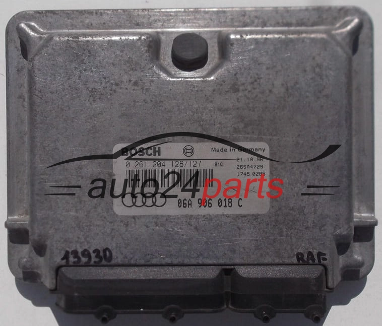 KOMPUTER STEROWNIK SILNIKA AUDI A3 1.8 AGN 06A906018C, 06A 906 018 C, BOSCH 0261204127, 0 261 204 127, 0 261 204 126, 0261204126, MOTORSTEUERUNG V05 26SA4873 