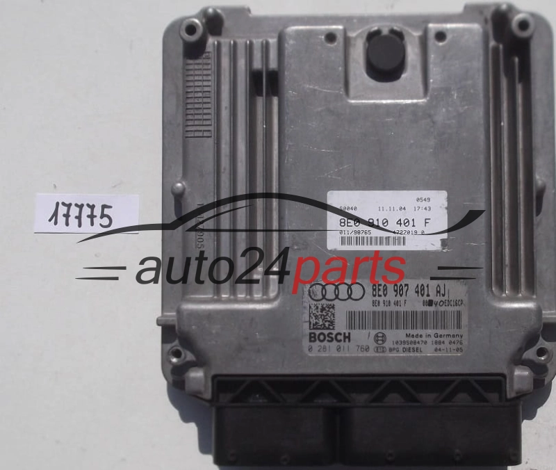 KOMPUTER STEROWNIK SILNIKA AUDI A4 3.0 TDI BKN 8E0 907 401 AJ, 8E0907401AJ, 8E0 910 401 F, 8E0910401F, BOSCH 0 281 011 760, 0281011760