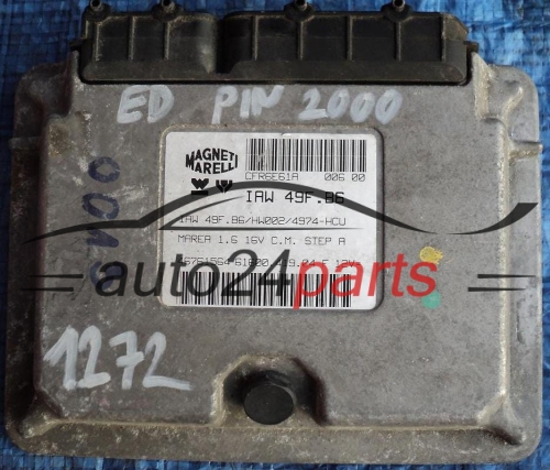 ECU CENTRALITA DE MOTOR FIAT MAREA 1.6 16V 46761564, IAW49FB6, IAW49F.B6, IAW 49F.B6/HW002/4974-HCU, 6160041904, 61600.419.04 F