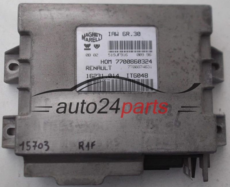 KOMPUTER STEROWNIK SILNIKA RENAULT TWINGO 1.2 MAGNETI MARELLI IAW 6R.30, IAW6R30, 7700860324, 7700874631, 16231.014, 16231014