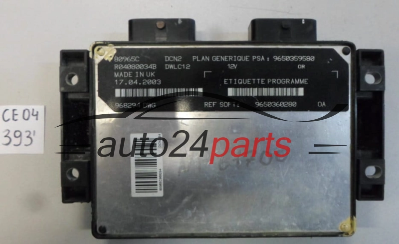 KOMPUTER STEROWNIK SILNIKA CITROEN PEUGEOT Lucas R04080034B, PSA 9650359580, SOFT 9650360280, DCN2, DWLC12