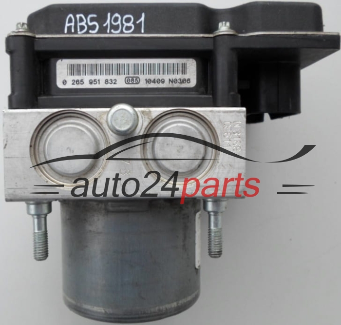POMPE HYDRAULIQUE ET CALCULATEUR d'ABS FIAT PUNTO EVO BOSCH 0 265 251 997,  0 265 951 832