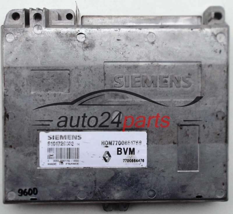 Μονάδα Ελέγχου Κινητήρα RENAULT CLIO 1.2, SIEMENS S101729103 H, S101729103H, HOM7700851758, 7700864476
