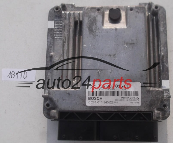 KOMPUTER STEROWNIK SILNIKA VW VOLKSWAGEN TOURAN 1.9 TDI BOSCH 0 281 011 945, 0281011945,  03G906016CD, EDC16U1