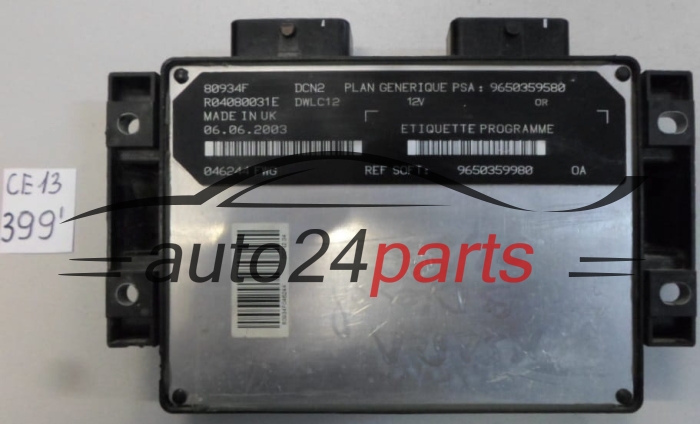 ECU ENGINE CONTROLLER CITROEN PEUGEOT 1.9 D R04080031E, 9650359980, 9650359580