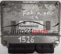 MOTORSTEUERGERÄT ECU STEUERGERÄT SKODA FABIA 1.4 MPI AME 047906033A, SIEMENS 5WP44193 07