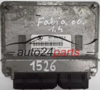 MOTORSTEUERGERÄT ECU STEUERGERÄT SKODA FABIA 1.4 MPI AME 047906033A, SIEMENS 5WP44193 07