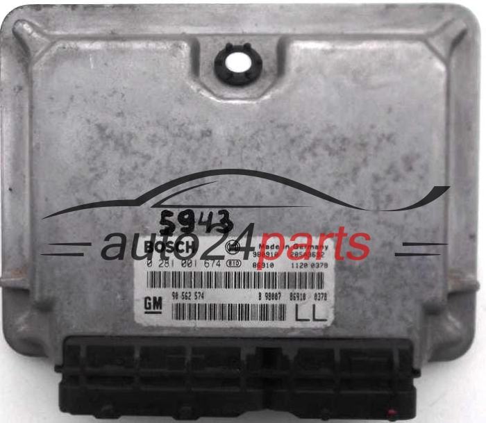 KOMPUTER STEROWNIK SILNIKA OPEL ASTRA VECTRA ZAFIRA 2.0 BOSCH 0 281 001 674, 0281001674, GM 90 562 574 LL, 90562574LL