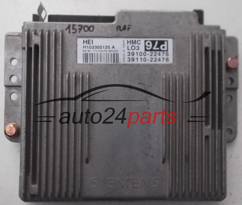 ECU ENGINE CONTROLLER HYUNDAI SIEMENS H103300125 A, H103300125A, 39100-22476, 3910022476, 39110-22476, 3911022476