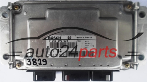 ECU ENGINE CONTROLLER CITROEN XSARA PICASSO 1.6 BOSCH 0261206633, 0 261 206 633, 9637839580 id05, 96 378 395 80 id05, M7.4.4 14 