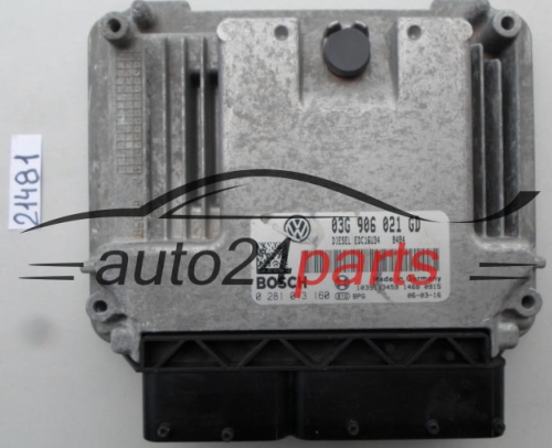 ECU ENGINE CONTROLLER SKODA OCTAVIA 2.0 TDI BOSCH 0 281 013 160, 0281013160, 03G 906 021 GD, 03G906021GD