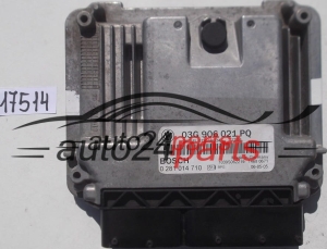 ECU ENGINE CONTROLLER SKODA OCTAVIA 2.0 TDI BOSCH 0 281 014 710,  03G 906 021 PQ, 03G906021PQ, 03G906021AB, EDC16U34