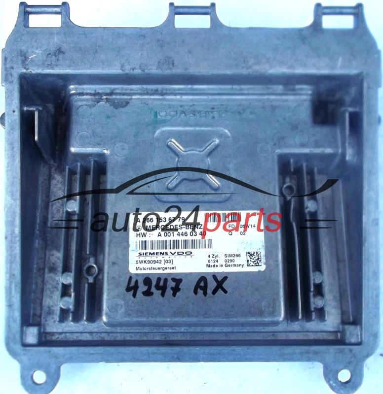KOMPUTER STEROWNIK SILNIKA MERCEDES W169 A170 1.7 CDI SIEMENS VDO 5WK90942, A 266 153 67 79, A2661536779, A 001 446 03 40, A0014460340