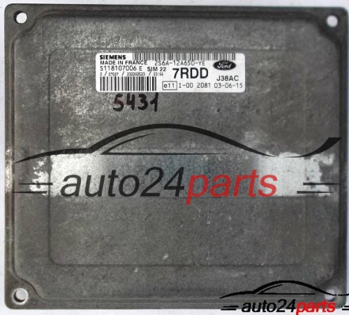 MOTORSTEUERGERÄT ECU STEUERGERAT FORD FIESTA FUSION 1.4 2S6A12A650YE SIEMENS SIM 22 S118107006E, S118107006 E, 2S6A-12A650-YE 7RDD