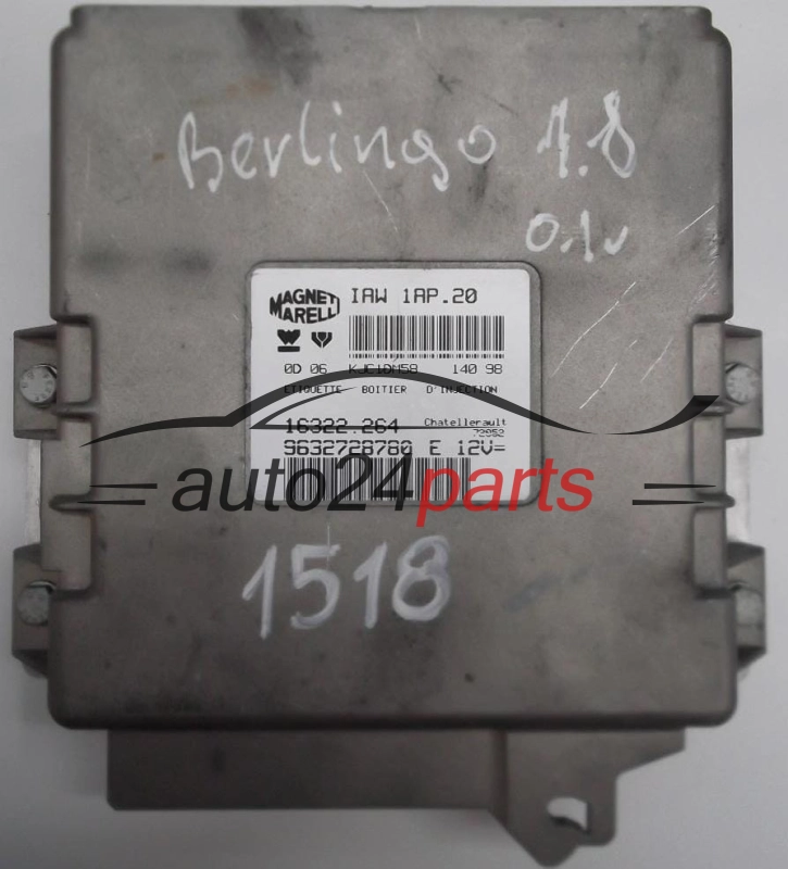 Μονάδα Ελέγχου Κινητήρα CITROEN BERLINGO XSARA 1.8 MAGNETI MARELLI IAW 1AP.20, IAW1AP20, 16322.264, 16322264, 9632728780 E