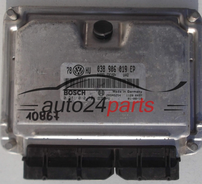 KOMPUTER STEROWNIK SILNIKA VW VOLKSWAGEN PASSAT 1.9 TDI AVF 038 906 019 EP, 038906019EP, BOSCH 0 281 010 701, 0281010701, 28SA5254