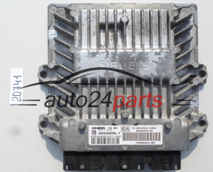 KOMPUTER STEROWNIK SILNIKA PEUGEOT 307 2.0 HDI SIEMENS 5WS40029L-T, 5WS40029LT, SW 9656061180, HW 9655041480, SID803 