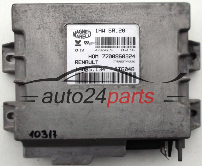 KOMPUTER STEROWNIK SILNIKA RENAULT TWINGO, CLIO 1.2, MAGNETI MARELLI IAW 6R.20, IAW6R20, HOM 7700860324, 7700874630, 16085.134, 16085134