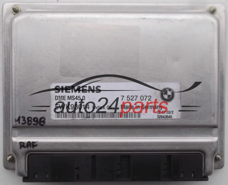 CALCULATEUR MOTEUR BMW E60 525i SIEMENS 5WK93014, 7 527 072, 7527072