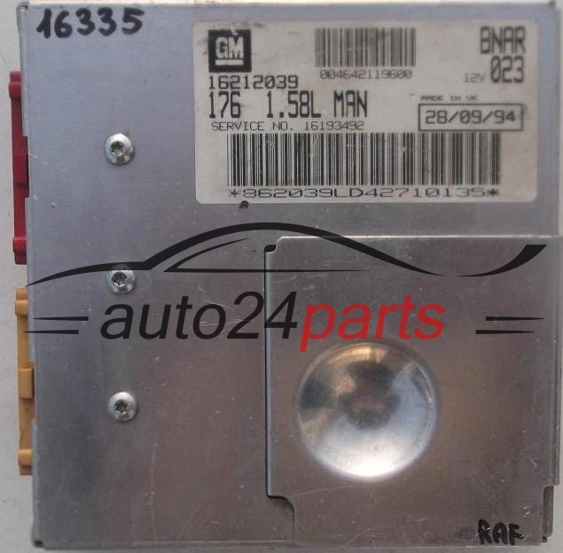 Centralina do motor Alfa Romeo / Fiat 176 1.6 GM 16212039 BNAR MAN