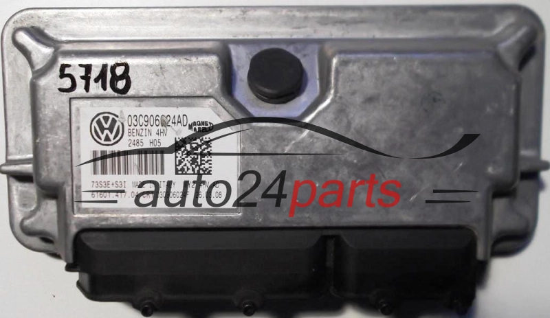 CENTRALINA MOTORE VOLKSWAGEN POLO 1.4 MAGNETI MARELLI MY2 4HV.AD, MY24HVAD, 03C 906 024 AD, 03C906024AD, 03C 906 024 F, 03C906024F, 61601.417.04, 6160141704