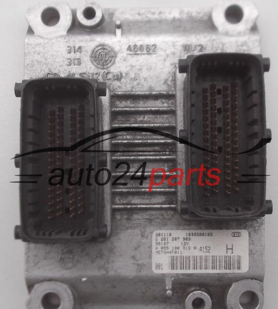 MOTORSTEUERGERÄT ECU STEUERGERÄT FIAT PUNTO 1.2 16V BOSCH 0261207903, 0 261 207 903, 1039S00105, ME73H4F011, 00551803130, 0 055 180 313 0, 551803130