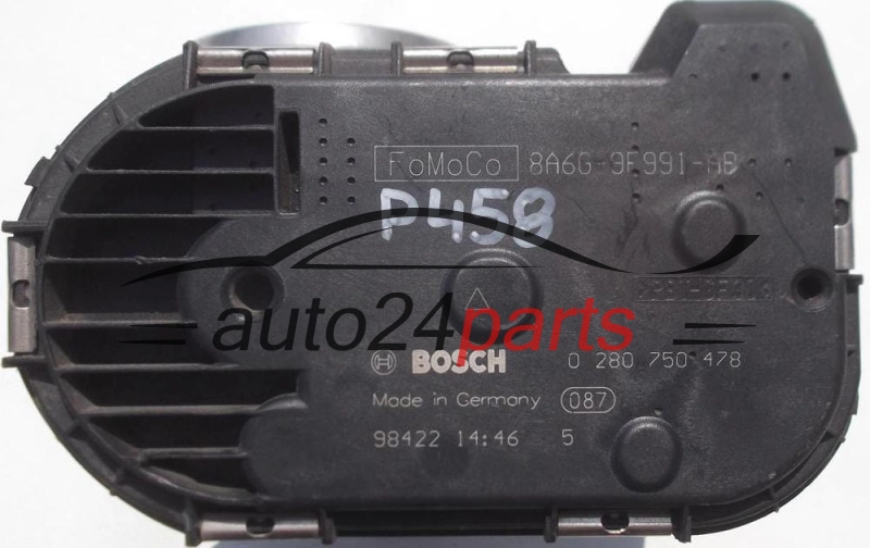 THROTTLE BODY FORD FIESTA 1.4 TDCI BOSCH 0 280 750 478, 0280750478, 8A6G-9F991-AB, 8A6G9F991AB