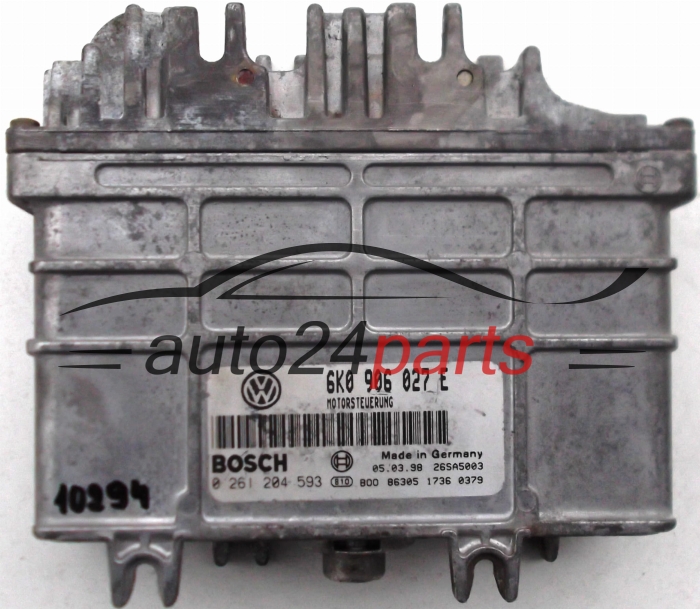 KOMPUTER STEROWNIK SILNIKA SEAT CORDOBA IBIZA INCA VW POLO CADDY 1.4 6K0906027E, 6K0 906 027 E, BOSCH 0261204593, 0 261 204 593