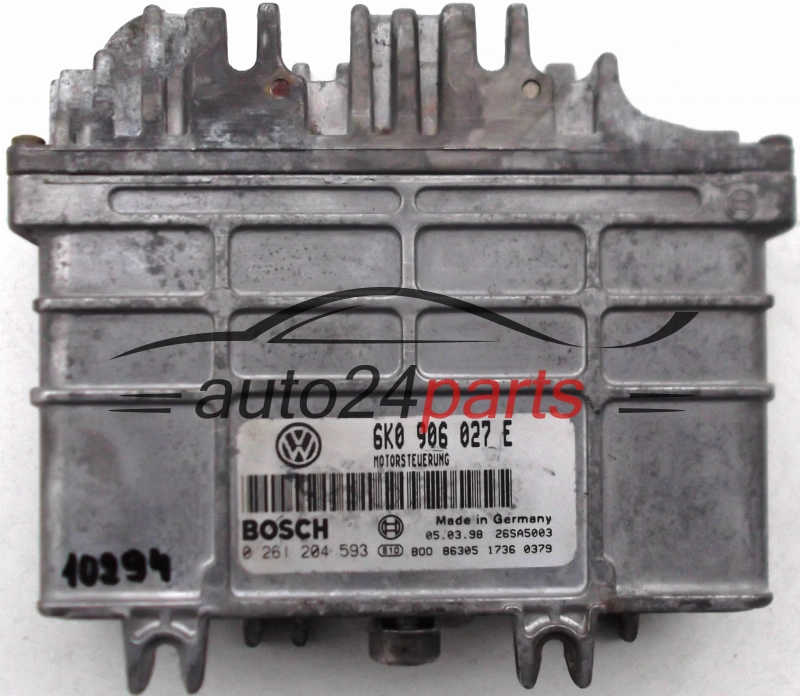 KOMPUTER STEROWNIK SILNIKA SEAT CORDOBA IBIZA INCA VW POLO CADDY 1.4 6K0906027E, 6K0 906 027 E, BOSCH 0261204593, 0 261 204 593