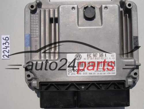 CENTRALITA DE MOTOR VW VOLKSWAGEN TIGUAN 1.4 TFSI BOSCH 0 261 S06 666, 0261S06666, 03C 907 309 K, 03C907309K, MED17.5.5