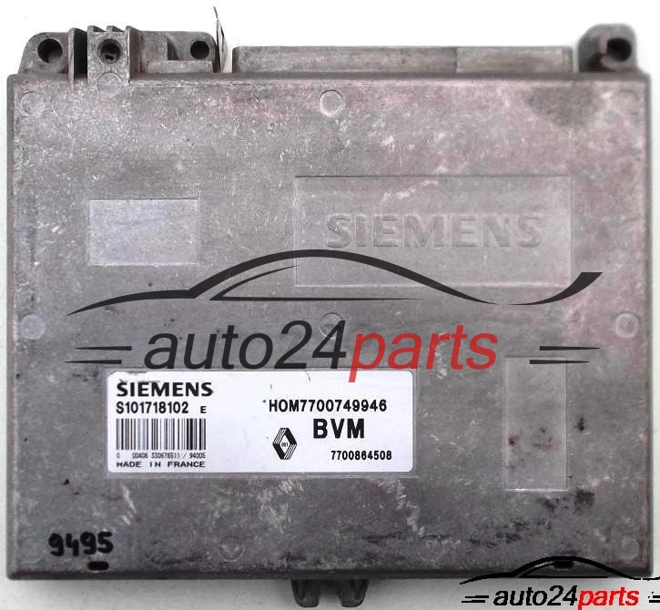 CALCULATEUR MOTEUR RENAULT CLIO 1.4, SIEMENS S101718102 E, S101718102E, HOM7700749946, 7700864508