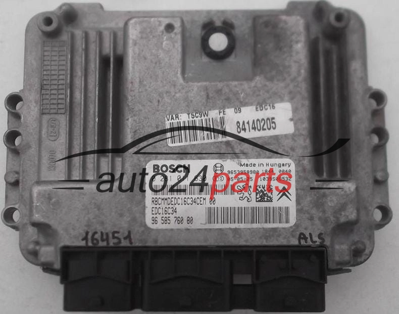 Μονάδα Ελέγχου Κινητήρα CITROEN 1.6 HDI BOSCH 0 281 011 630, 0281011630, 96 585 760 80, 9658576080