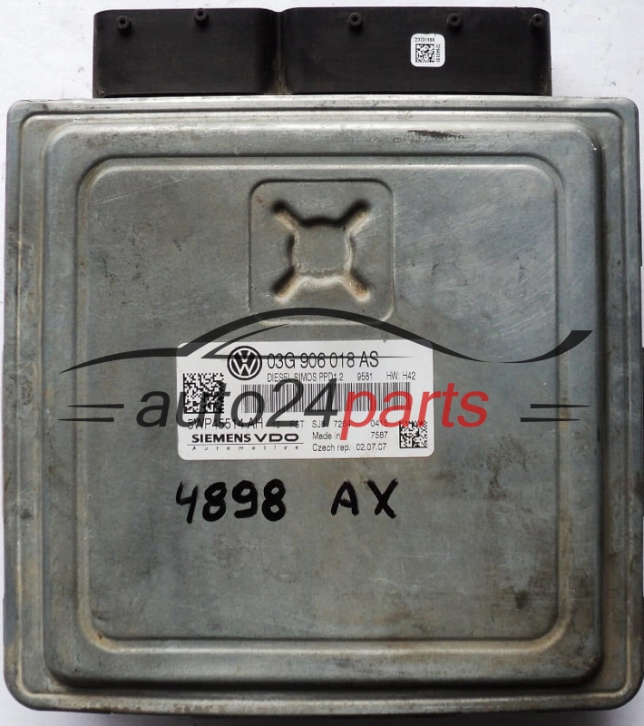 KOMPUTER STEROWNIK SILNIKA VW VOLKSWAGEN PASSAT 1.8 TDI 03G906018AS, 03G 906 018 AS, DIESEL SIMOS PPD1.2 9581, SIEMENS VDO 5WP45514 AH