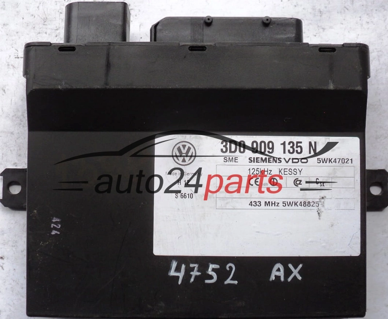 COMFORT CONTROL MODULE KESSY VW VOLKSWAGEN TOUAREG PHEATON 3D0909135N