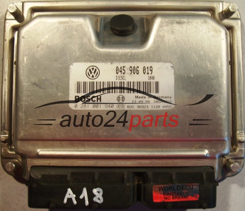 ECU ENGINE CONTROLLER VW VOLKSWAGEN POLO 1.4 TDI 045906019, BOSCH 0 281 001 940, 0281001940