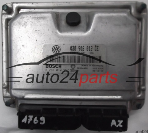 ECU ENGINE CONTROLLER SKODA FABIA 1.9 038906012CE, 038 906 012 CE, BOSCH 0 281 010 257, 0281010257 