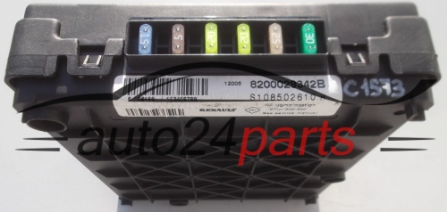 Central do sistema elétrico com caixa de relés e fusíveis RENAULT SCENIC 8200029342B, S108502610H