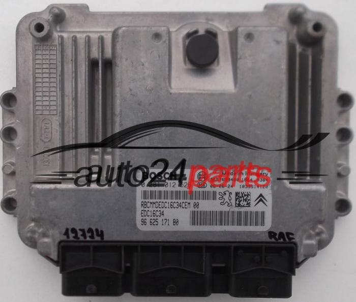 CENTRALINA MOTORE PEUGEOT 207 1.4 HDI BOSCH 0 281 012 526,  96 625 171 80,  9657699480 EDC16C34, 1039S14120