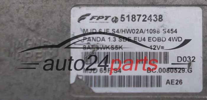 ECU CENTRALITA DE MOTOR  FIAT 1.3 JTD MAGNETI MARELLI MJD 6JF.S4,  FPT 51872438